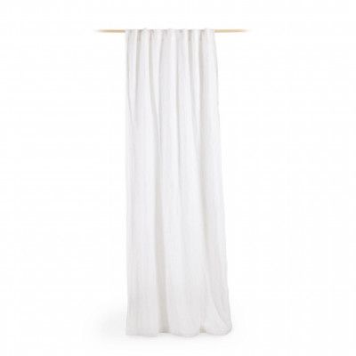 KAVE HOME Marja gardin - vit bomull och linne (140x270)