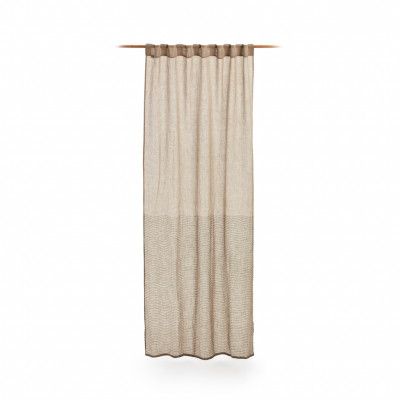 KAVE HOME Melba gardin - linne med grå naturränder