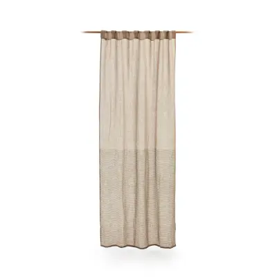 KAVE HOME Melba gardin - linne med grå naturränder