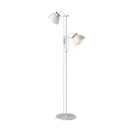 ÅRHUS 2-armad golvlampa Ø18, vit/trä