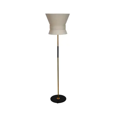 Örsjö Belysning Golvlampa Bow Rå mässing  Large Cream White