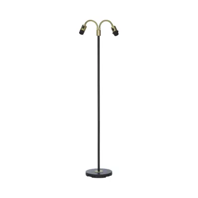 Amy Golvfot Flex2, Svart/Mässing 150cm