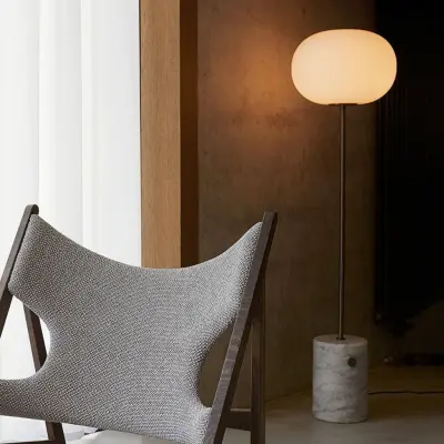 JWDA golvlampa, brons/vit, marmor, 150 cm, dimbar – Audo Audo Copenhagen - Vardagsrum - Design - Sten - Med lampskärm