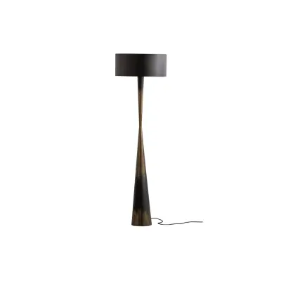 WOOOD Collection golvlampa - antik mässing och svart järn (H:151)