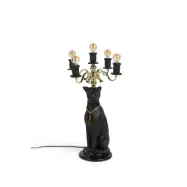 BOLD MONKEY Proudly Crowned Panther golvlampa - guldplätering och svart harts