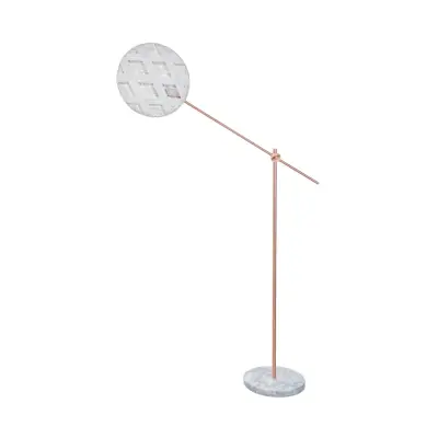 Chanpen M golvlampa, koppar/vit, H 170 cm - Forestier - Vardagsrum - Design - Med en ljuskälla