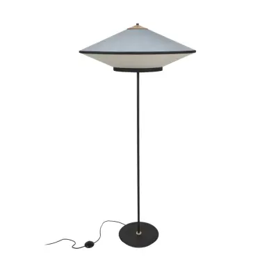Cymbal golvlampa, atlantblå, E27 - Forestier - Vardagsrum - Design - Tyg / textil - Med en ljuskälla