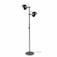 D.C golvlampa dubbel, ek/svart 150cm