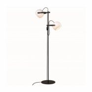 D.C golvlampa dubbel, opal/svart 150cm