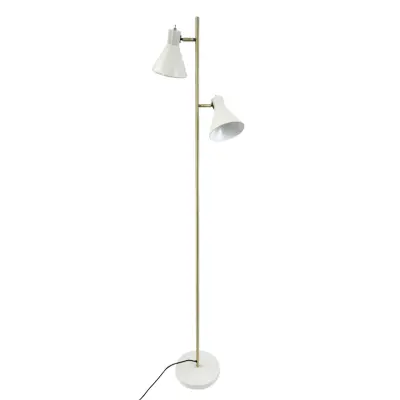 Dyberg Larsen - Sleep Golvlampa Shiny White/Antique BrassDybergLarsen