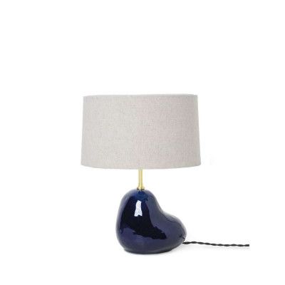 ferm LIVING - Hebe Bordslampa Small Deep Blue/Natural