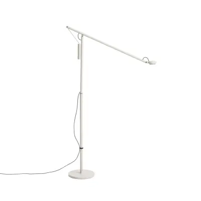 Fifty-Fifty LED-golvlampa, grå, höjd 135 cm, dimbar – HAY - Vardagsrum - Design - Aluminium - Med en ljuskälla