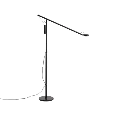 Fifty-Fifty LED-golvlampa, svart, höjd 135 cm, dimbar – HAY - Vardagsrum - Design - Aluminium - Med en ljuskälla