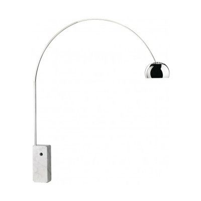 FLOS - Bågformad golvlampa Arco, krom, höjd 240 cm, E27