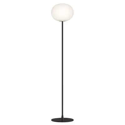 FLOS - Glo-Ball F2 golvlampa Matt Black/Opal