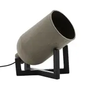 FUHRHOME Sofia golvlampa, industri, betong, gr&aring;, svart ram