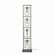 FURBO golvlampa - patinerat silverstål, w. 4 lampor