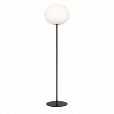 GLO-BALL F3 golvlampa, Svart/Opalglas 185 cm
