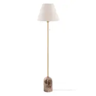 Globen Lighting - Gino golvlampa, fot i marmor, beige, 145 cm