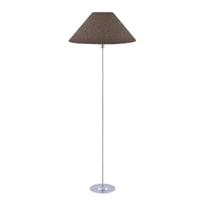 Globen Lighting - Iris golvlampa brun/krom textil Ø 45 cm