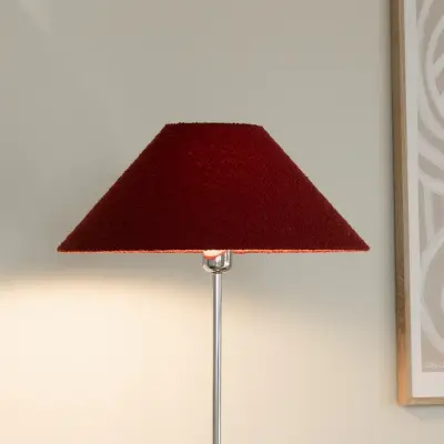 Globen Lighting - Iris golvlampa röd/krom textil Ø 45 cm