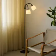 GLOW golvlampa, svart, höjd 130 cm, 2 lampor – Halo Design - Vardagsrum - Metall - Med flera ljuskällor