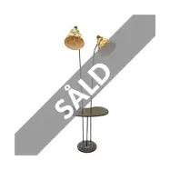 Golvlampa 2arm med Bord Svart, 145 cm