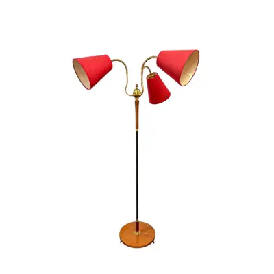 Golvlampa 3arm Brun/Mässing, 150 cm