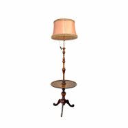 Golvlampa med Bord Trä&Mässing, 160 cm