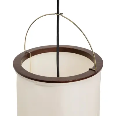 Golvlampa Silk Lantern, vit/svart, siden, E27 – Gubi - Vardagsrum - Design - Tyg / textil - Med en ljuskälla