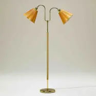 Gripsholm golvlampa, mässing/bok 145cm