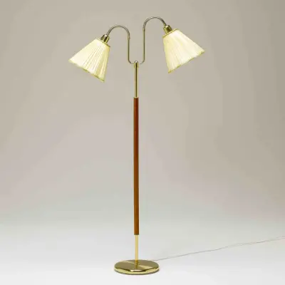Gripsholm golvlampa, mässing/körsbär 145cm