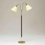 Gripsholm golvlampa, mässing/mahogny 145cm