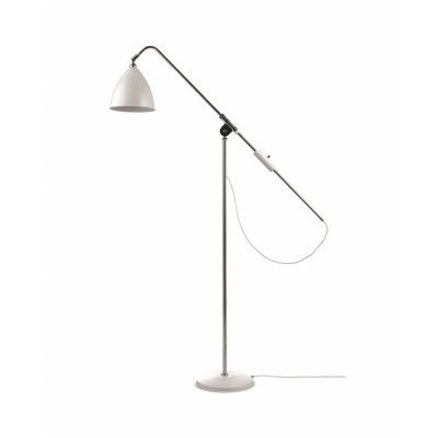 GUBI - Bestlite BL4 Golvlampa Ø21 Krom/Matt Vit