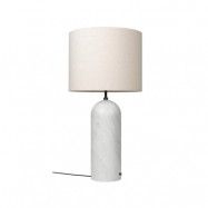 GUBI Gravity XL golvlampa vit marmor/canvas, low