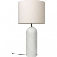 GUBI - Gravity XL Low Golvlampa White Marble/Canvas