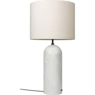 GUBI - Gravity XL Low Golvlampa White Marble/Canvas