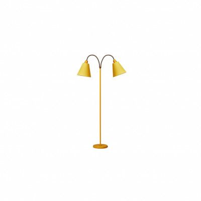 Haga golvlampa tvåarmad, gul 140cm