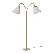 Haga golvlampa tvåarmad, mässing 140cm