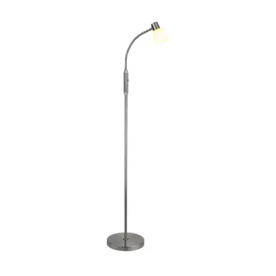 Halo Design HUDSON Golvl. LED 1L G9, Opal glas / B-Stål