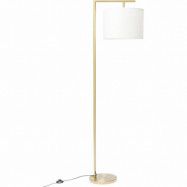 KARE DESIGN Angular Gold golvlampa - vit bomull / polyester och guld stål