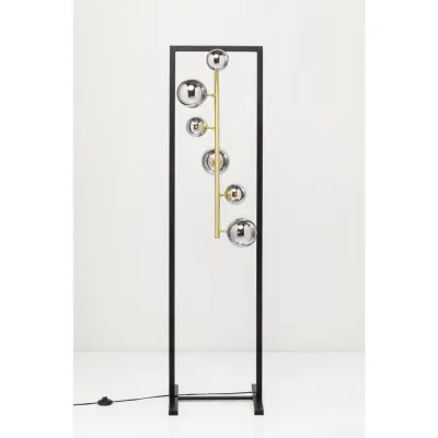 KARE DESIGN Balloon Cube Golvlampa - Silverglas och Guld / Svart Stål