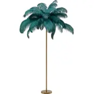 KARE DESIGN Feather Palm golvlampa - grön strutsfjäder och mässingsstål