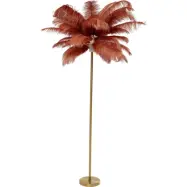 KARE DESIGN Feather Palm golvlampa - roströd strutsfjäder och mässingsstål