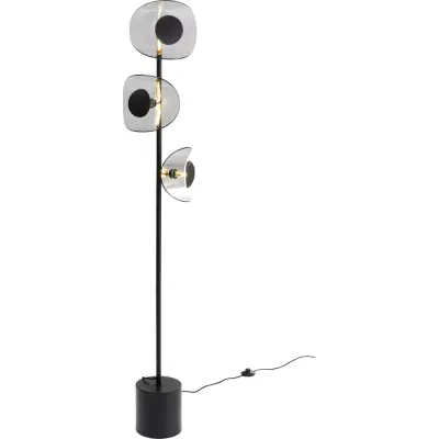 KARE DESIGN Mariposa Black Smoke golvlampa - rökigt glas och svart stål