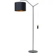 KARE DESIGN Salotto golvlampa, justerbar i h&ouml;jdled - guld/svart polystyren och svart st&aring;l