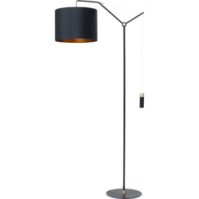 KARE DESIGN Salotto golvlampa, justerbar i höjdled - guld/svart polystyren och svart stål