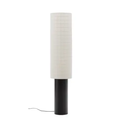 KAVE HOME Dulan golvlampa i svart metall med bomullsskärm och UK-adapter