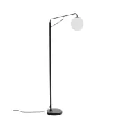 KAVE HOME Eilo golvlampa - frostad glaskula och svart stål