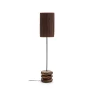 KAVE HOME Kor golvlampa tillverkad av jute och akaciaträ i mörk finish